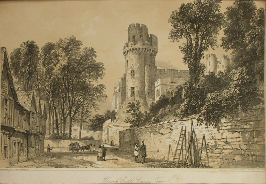 Lithograph - Warwick Castle, Caesar's Tower - Newman